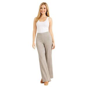 2/$30 ZARA Beige Ribbed Knit Small Wide-Leg Pants With Elastic Waist